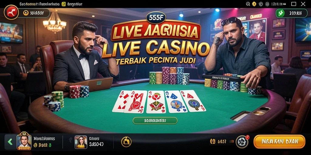 Tampilan gameplay Live Casino yang mendebarkan di 555F.