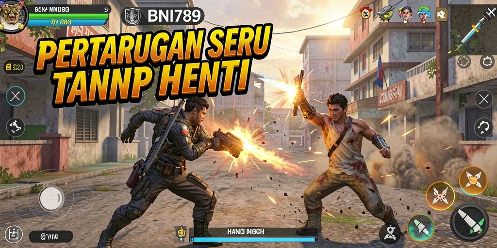 Gameplay seru dalam BNI789 dengan aksi pertarungan yang menegangkan.