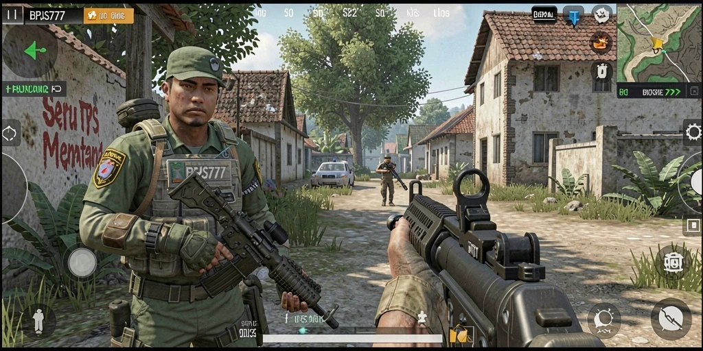 Screenshot gameplay BPJS777 yang menampilkan aksi seru di arena TPS.