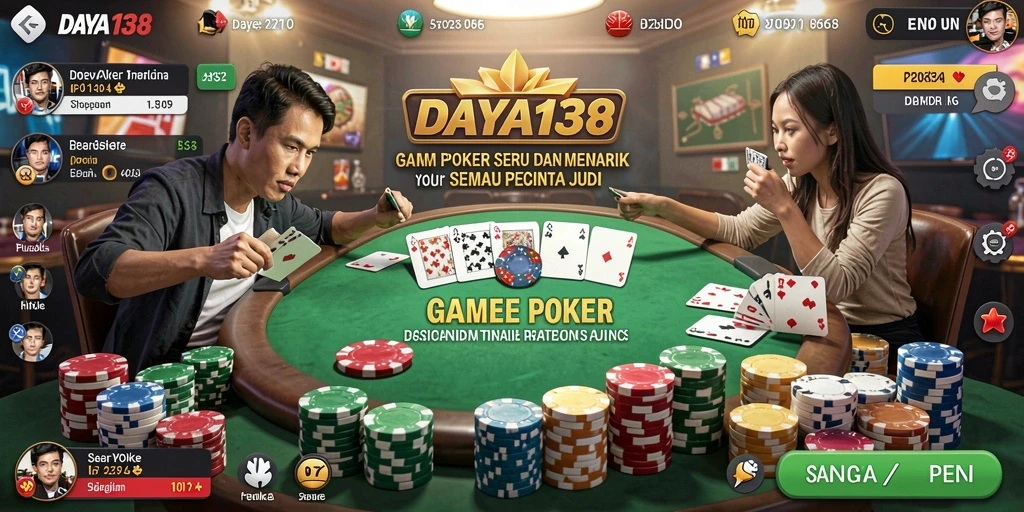 Screenshot gameplay <strong>DAYA138</strong> menampilkan keseruan bermain Poker online.