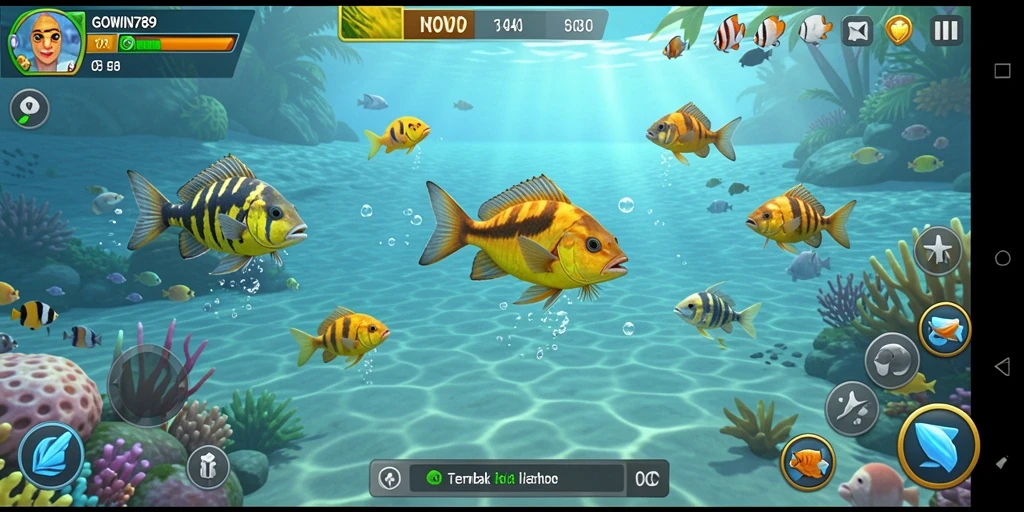 Gameplay seru GOWIN789 saat menangkap ikan.