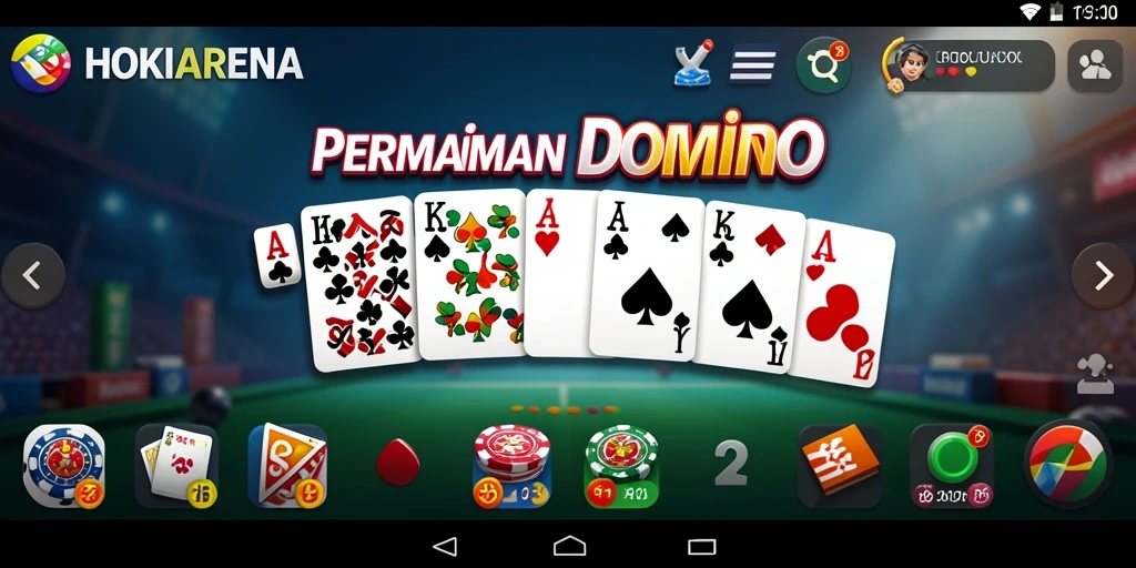 Tampilan gameplay Domino yang mengasyikkan di HOKIARENA.
