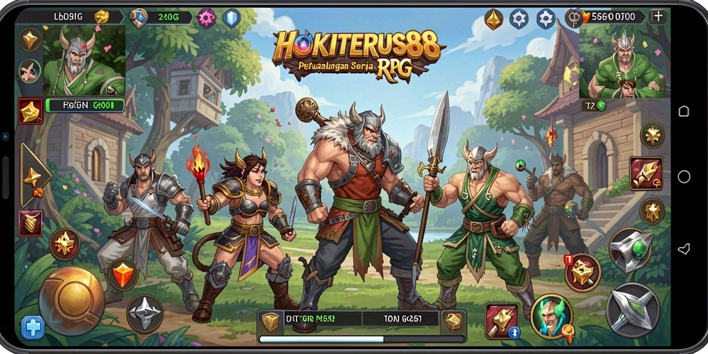 Screenshot gameplay HOKITERUS88 menampilkan aksi epik dalam petualangan RPG.