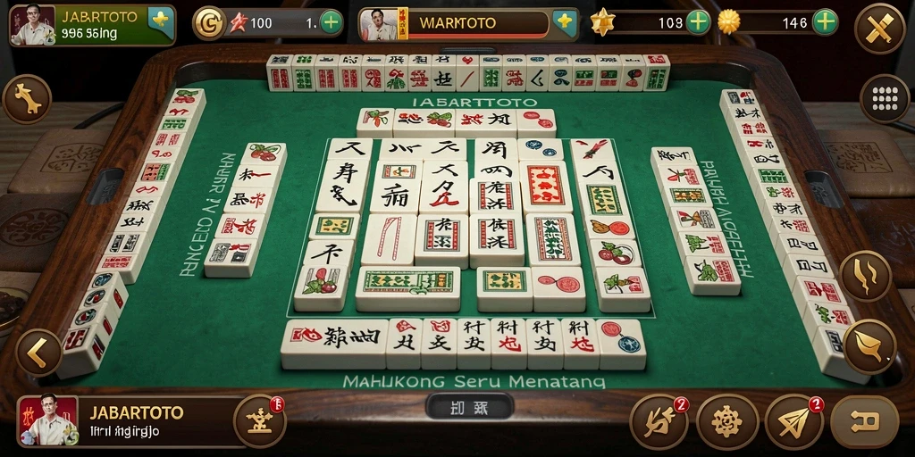 Tampilan gameplay menakjubkan dari JABARTOTO saat bermain Mahjong.