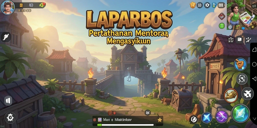 Tampilan menarik dari pertempuran di LAPARBOS dengan menara yang strategis.