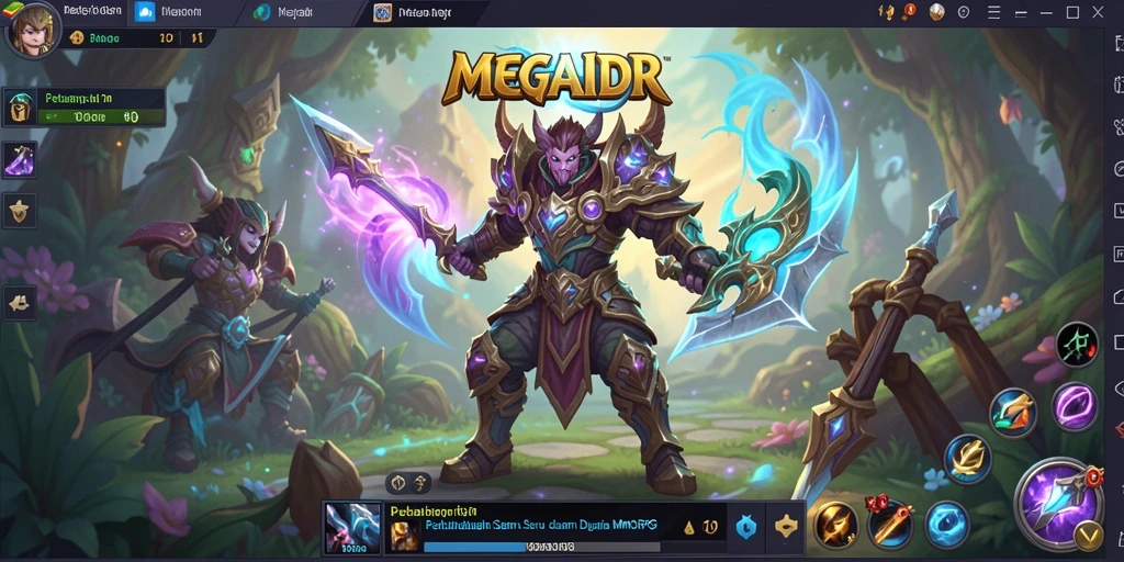 Tampilan gameplay seru di MEGAIDR saat menjelajahi dunia MMORPG.