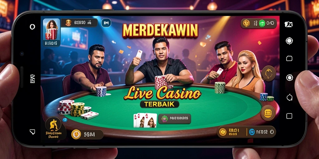 Tampilan gameplay Live Casino yang seru dan interaktif di MERDEKAWIN.
