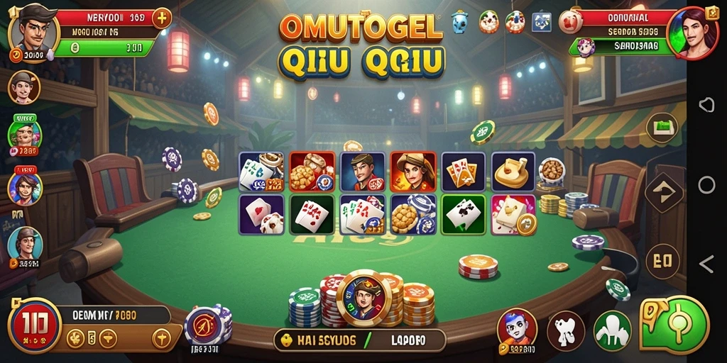 Screenshot gameplay OMUTOGEL yang penuh aksi QiuQiu.