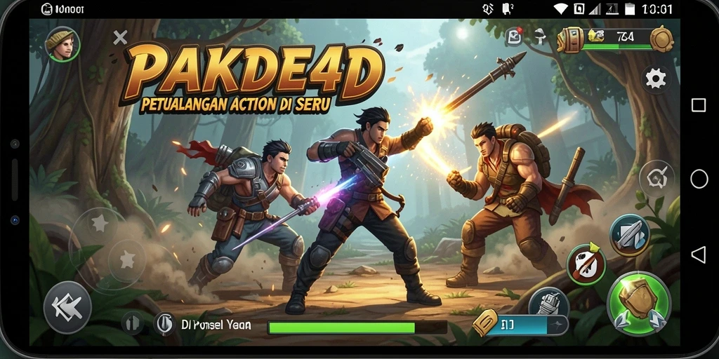 Tampilan gameplay PAKDE4D yang seru dengan aksi mendebarkan.