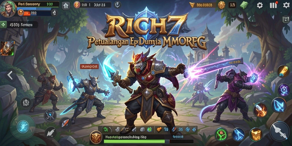 Gameplay epik RICH7 dengan petualangan menegangkan di dunia fantasi.