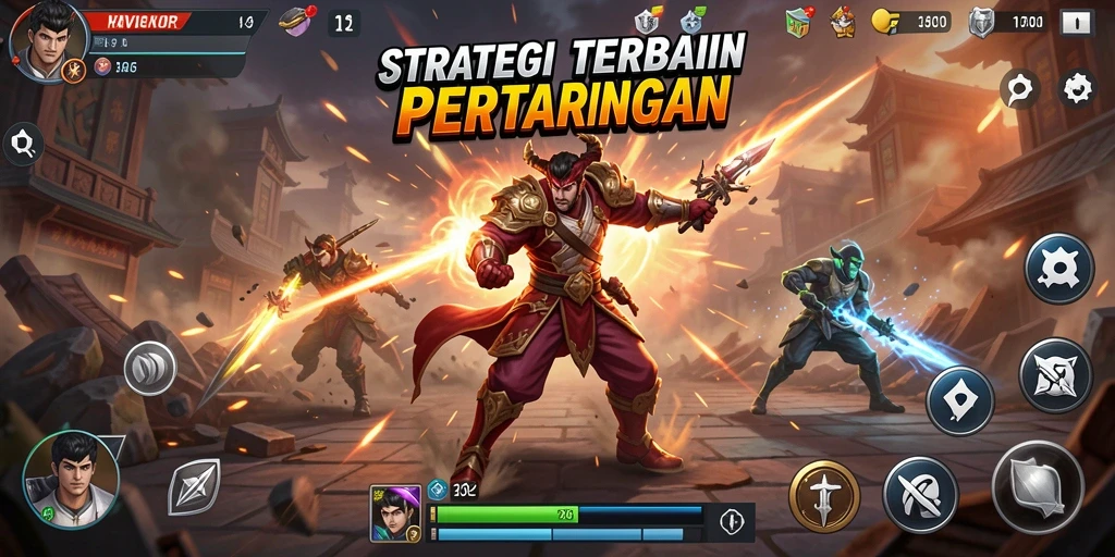 Tangkapan layar utama gameplay RVIP menampilkan pertempuran strategi yang intens.