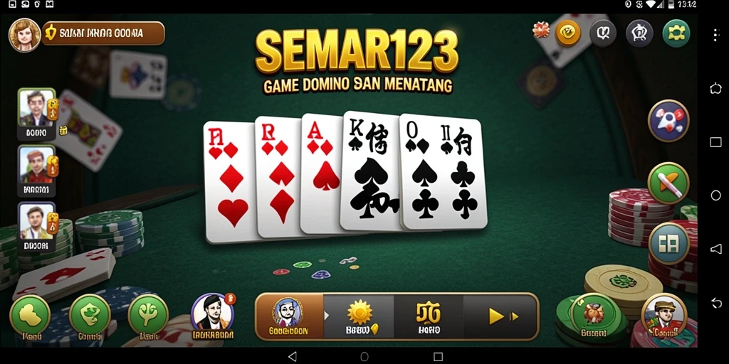 Tampilan utama SEMAR123 menampilkan gameplay Domino yang seru dan interaktif.
