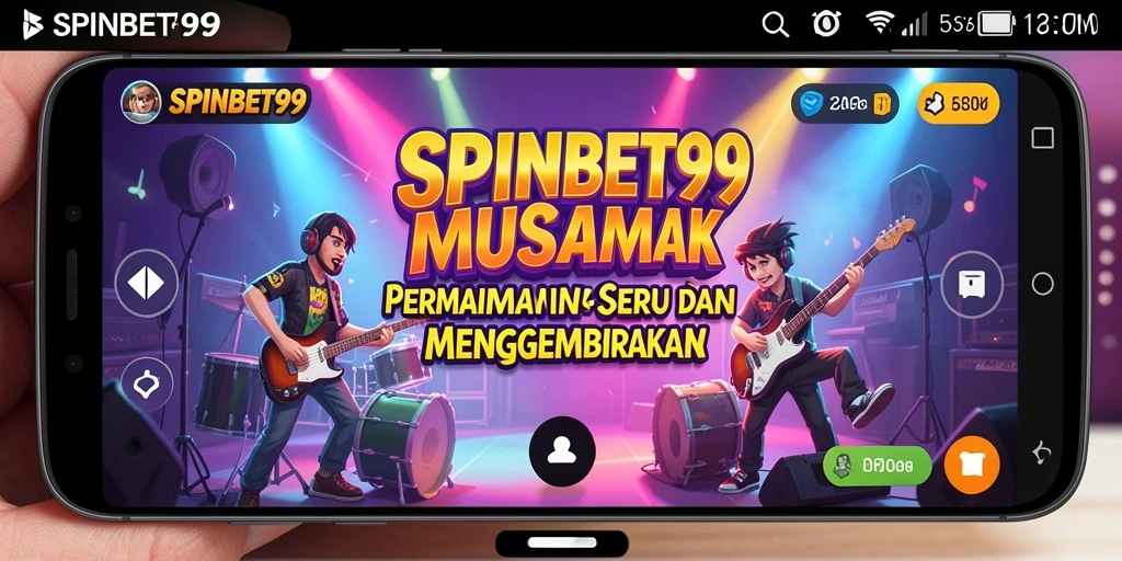 Tampilan screenshot SPINBET99 menunjukkan gameplay seru dengan musik.