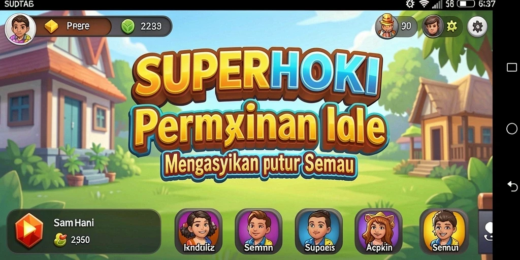 Tampilan gameplay SUPERHOKI yang menawan dan interaktif.