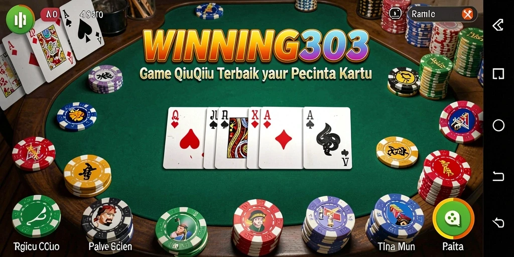 Screenshot WINNING303 menunjukkan momen seru dalam permainan QiuQiu.