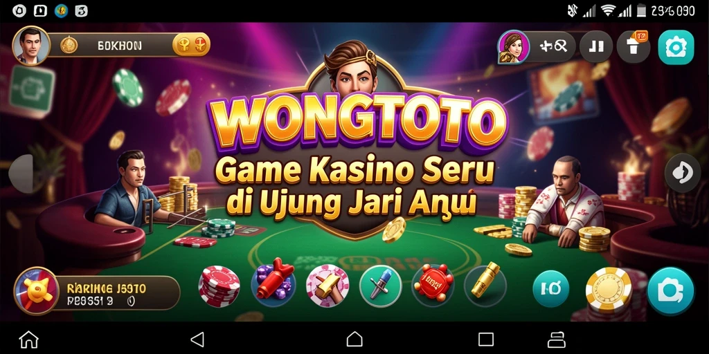 Screenshot utama WONGTOTO menampilkan aksi seru permainan kasino.